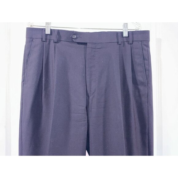 NAVY Other - Cordovan & Grey Men’s Wool‎ 36X30 Dress Pants Pleated And Cuffed Navy Blue